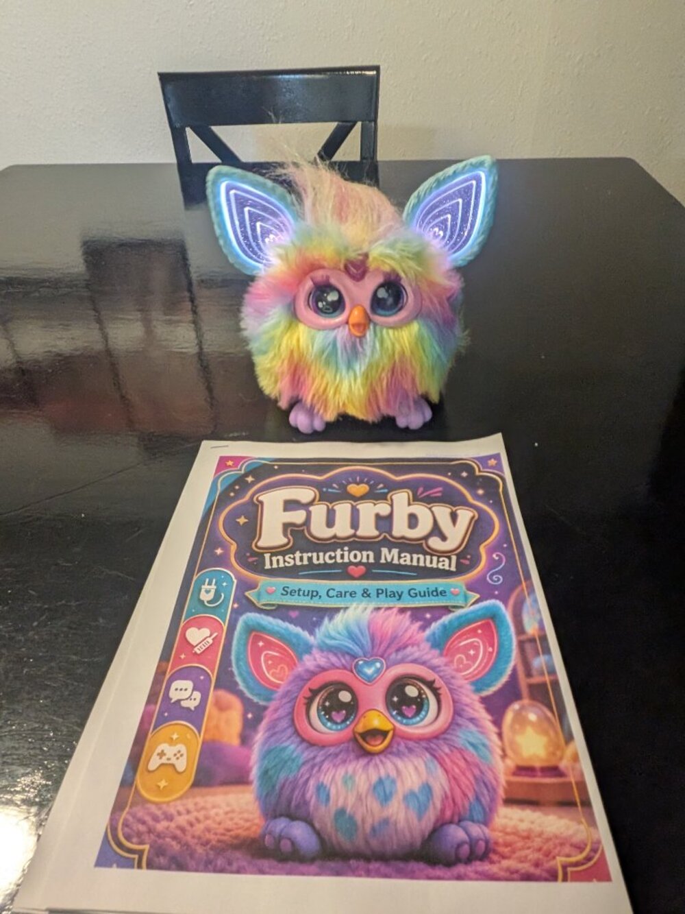 Hasbro Furby 2023 Rainbow Tie Dye Interactive Toy F8900 Tested w Manual